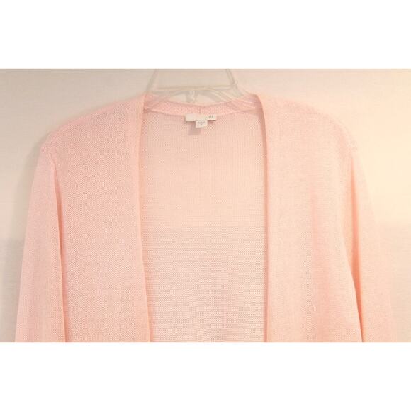 Lot of 2 J Jill Linen Blended Lightweight Long Cardigan size M/Tall Blue Pink - Picture 10 of 16